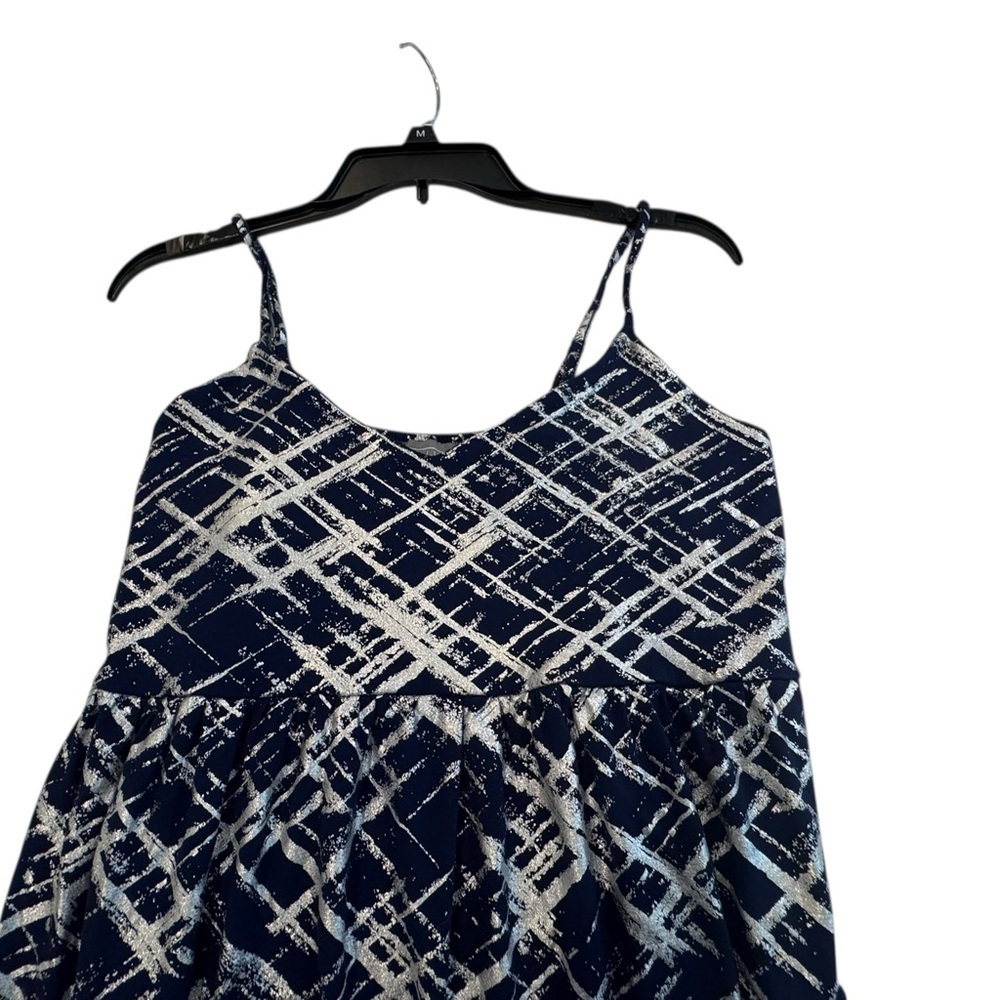 Women’s Berkley Jensen Navy Blue & Silver Long Maxi Dress: Pockets: M - Picture 6 of 11